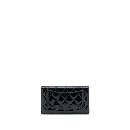 Chanel Classic Flap Long Wallet Patent Black SHW