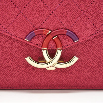 Chanel Messenger Crossbody Bag Caviar Red GHW