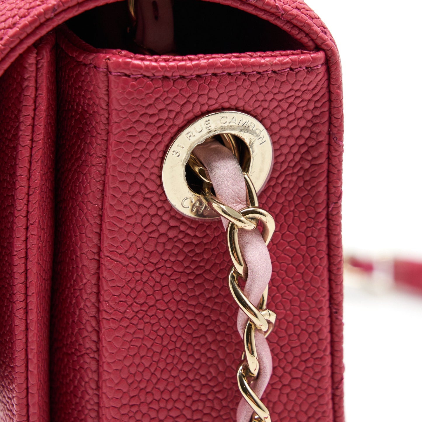 Chanel Messenger Crossbody Bag Caviar Red GHW
