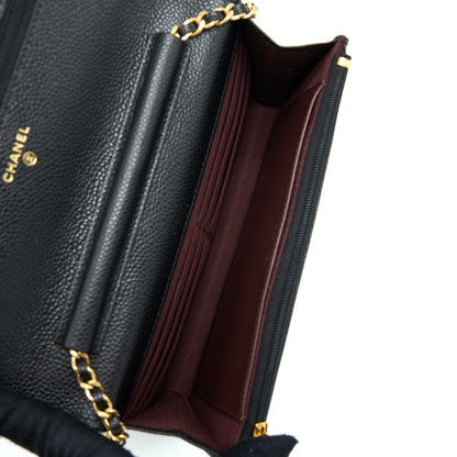 Chanel Classic Wallet On Chain Caviar Black GHW (Microchip)