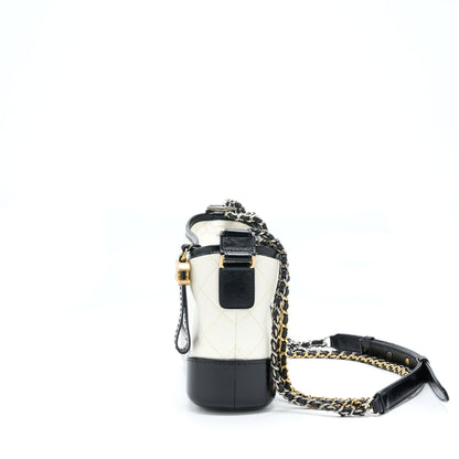 Chanel Small Gabrielle Hobo Bag White/Black Multicolour Hardware