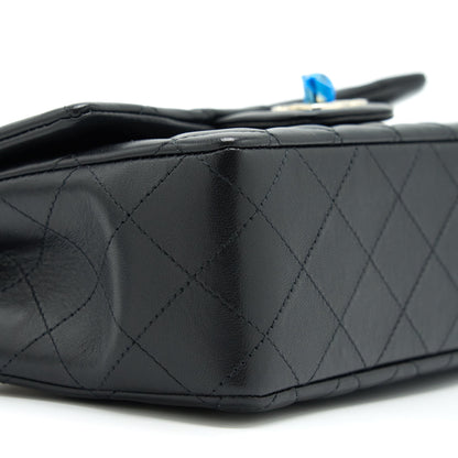 Chanel Mini Rectangular Flap Bag Lambskin Black LGHW (Microchip)