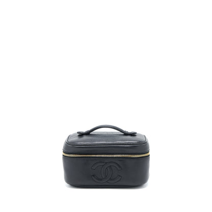 Chanel Vintage Vanity Case Caviar Black GHW