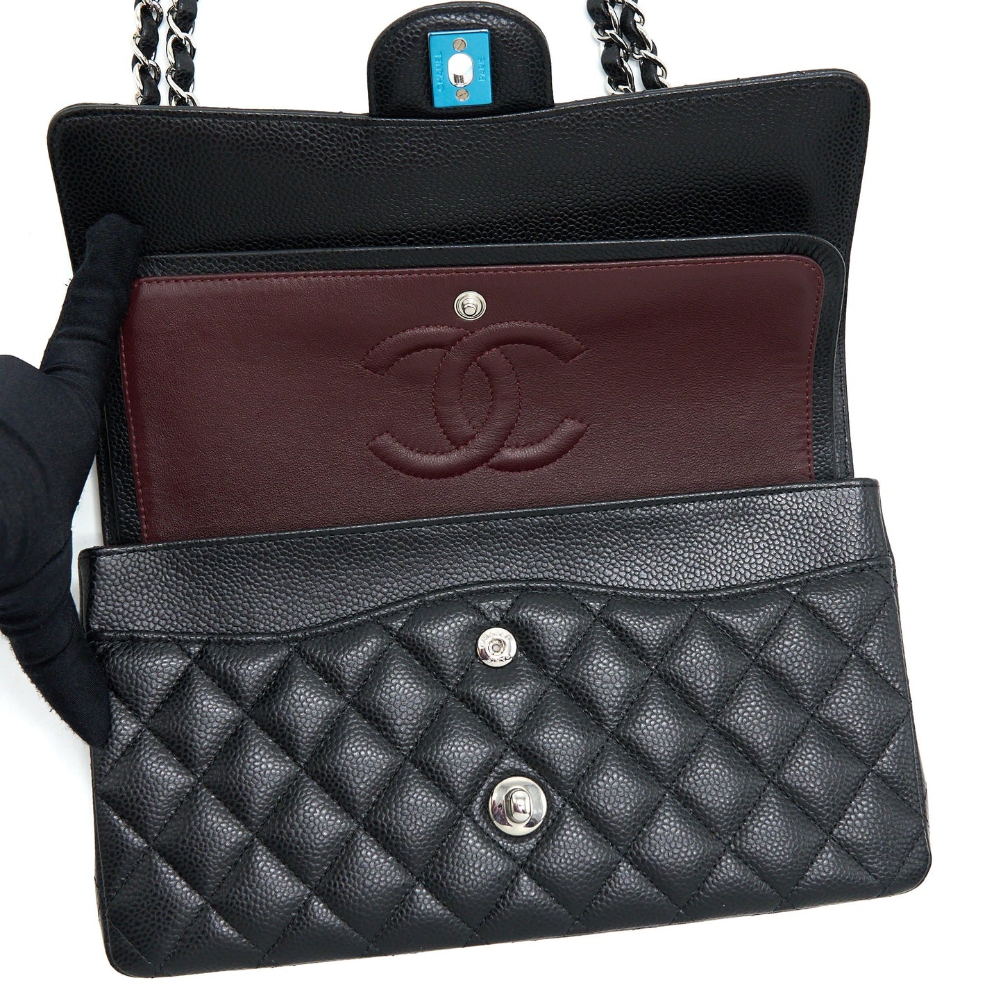 Chanel Classic Double Flap Bag Caviar Black SHW