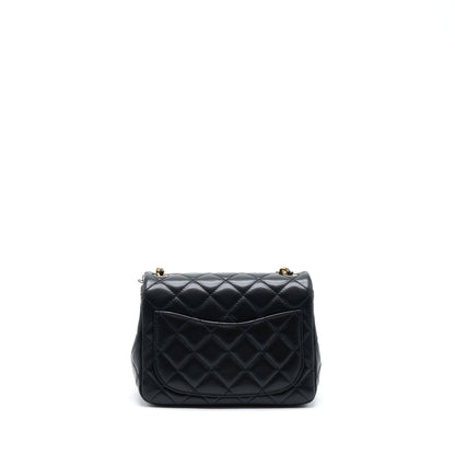 Chanel Pearl Crush Mini Square Flap Bag Lambskin Black GHW (Microchip)