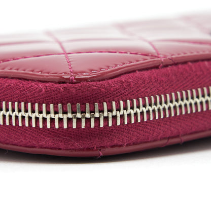 Chanel Long Zip Wallet Patent Fuchsia SHW