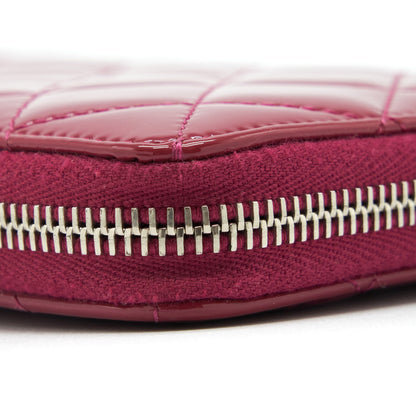 Chanel Long Zip Wallet Patent Fuchsia SHW