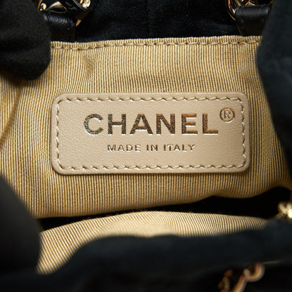 Chanel Pearl Crush On Chain Mini Bucket Velvet Black LGHW