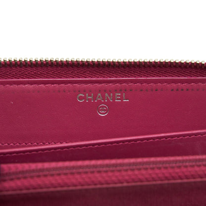 Chanel Long Zip Wallet Patent Fuchsia SHW