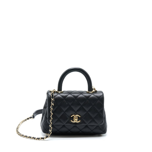 Chanel Mini Coco Handle Caviar Black LGHW