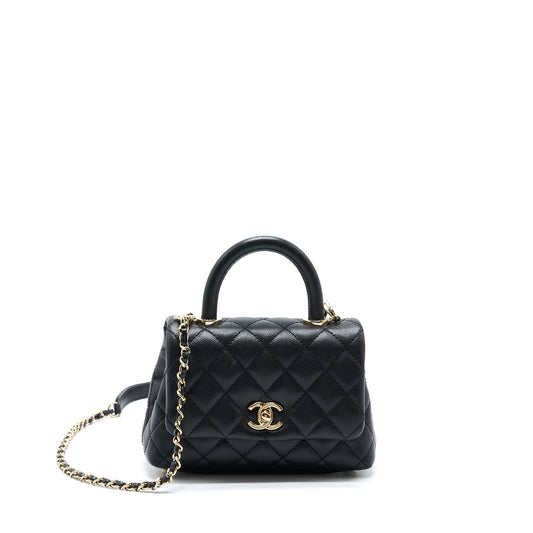 Chanel Mini Coco Handle Caviar Black LGHW