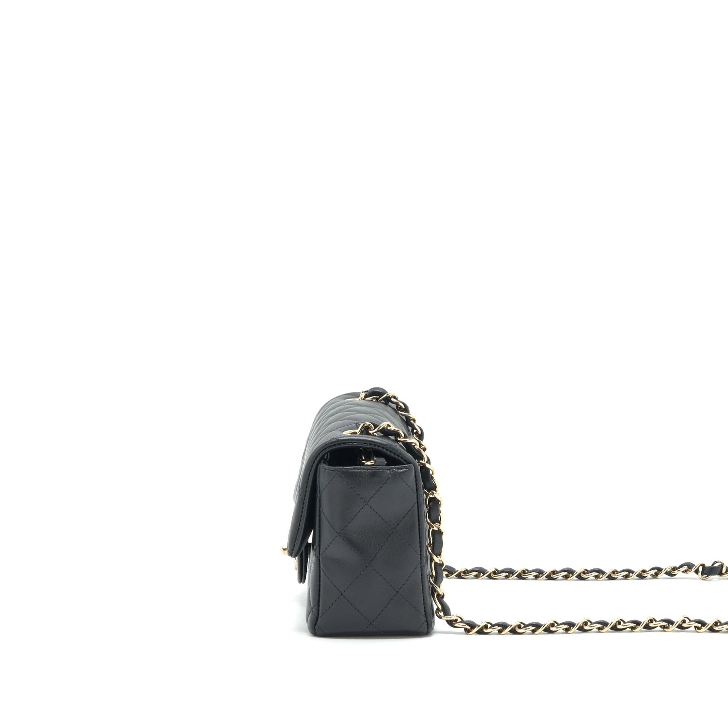 Chanel mini Rectangular Flap Bag Lambskin black LGHW (MICROCHIP)