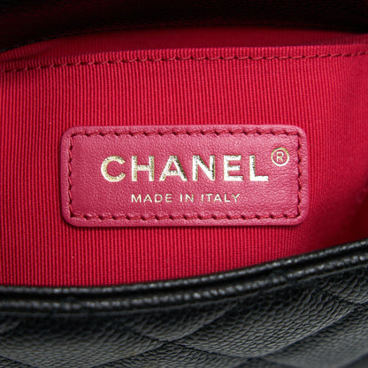Chanel 21A Mini Square Flap Bag Caviar Black GHW