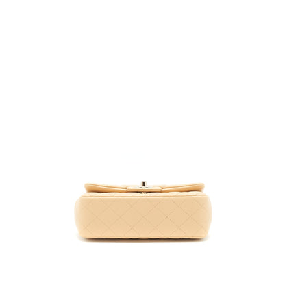 Chanel Mini Rectangular Lambskin Light Beige LGHW(microchip)