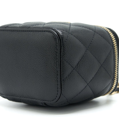 Chanel Mini Vanity With Chain Caviar Black LGHW
