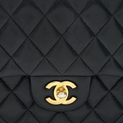 Chanel Classic Double Flap Bag Lambskin Medium Black GHW serial 19