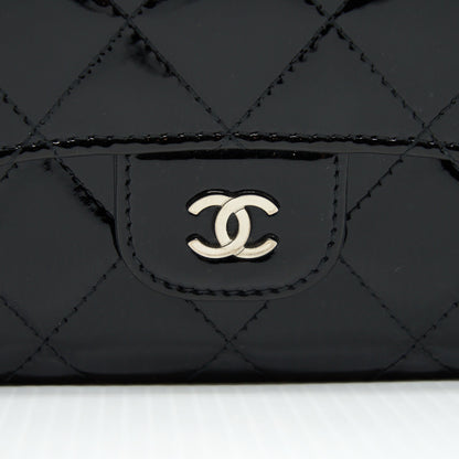 Chanel Classic Flap Long Wallet Patent Black SHW