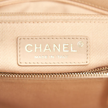 CHANEL CAVIER LARGE COCO HANDLE FLAP BAG BEIGE GHW