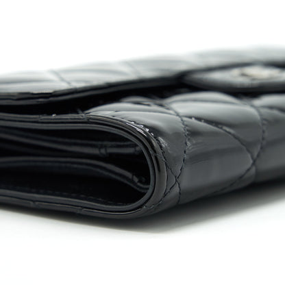 Chanel Classic Flap Long Wallet Patent Black SHW