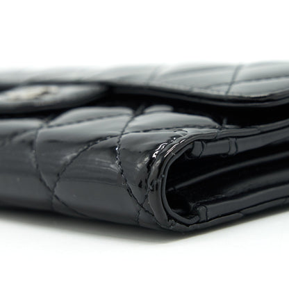 Chanel Classic Flap Long Wallet Patent Black SHW