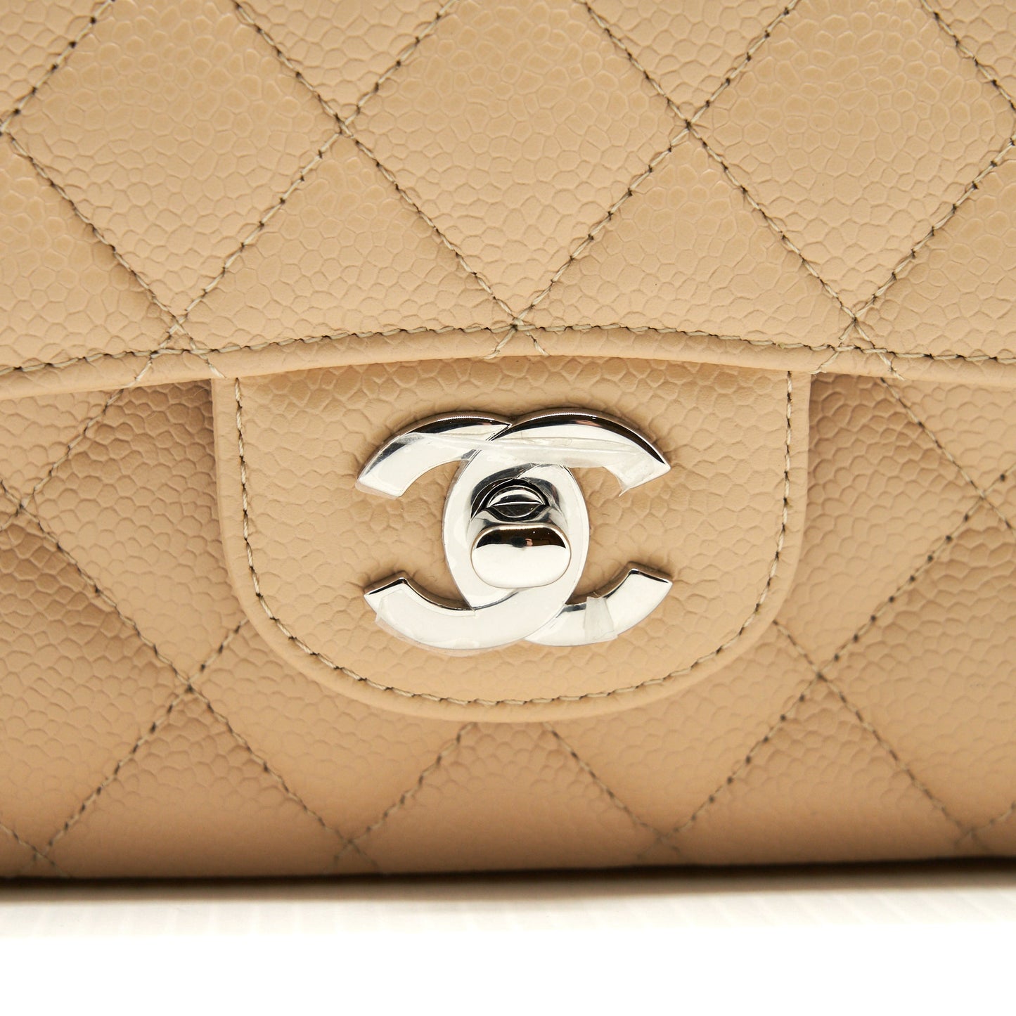 Chanel Medium Classic Double Flap Bag Caviar Beige SHW