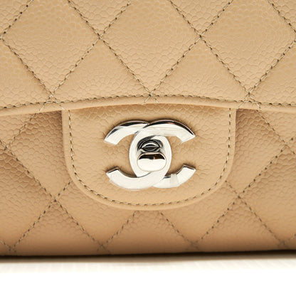 Chanel Medium Classic Double Flap Bag Caviar Beige SHW