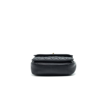 Chanel Square Flap Bag Lambskin In Black GHW