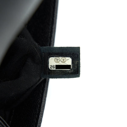 Chanel Chevron medium Boy Chanel Handbag Caviar Black GHW