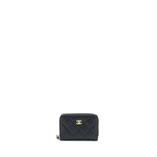 Chanel Zip Small Card Holder Caviar black GHW