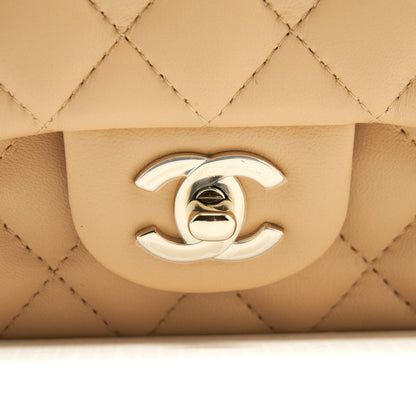 Chanel 22C Mini Rectangular Flap Bag Lambskin Beige LGHW