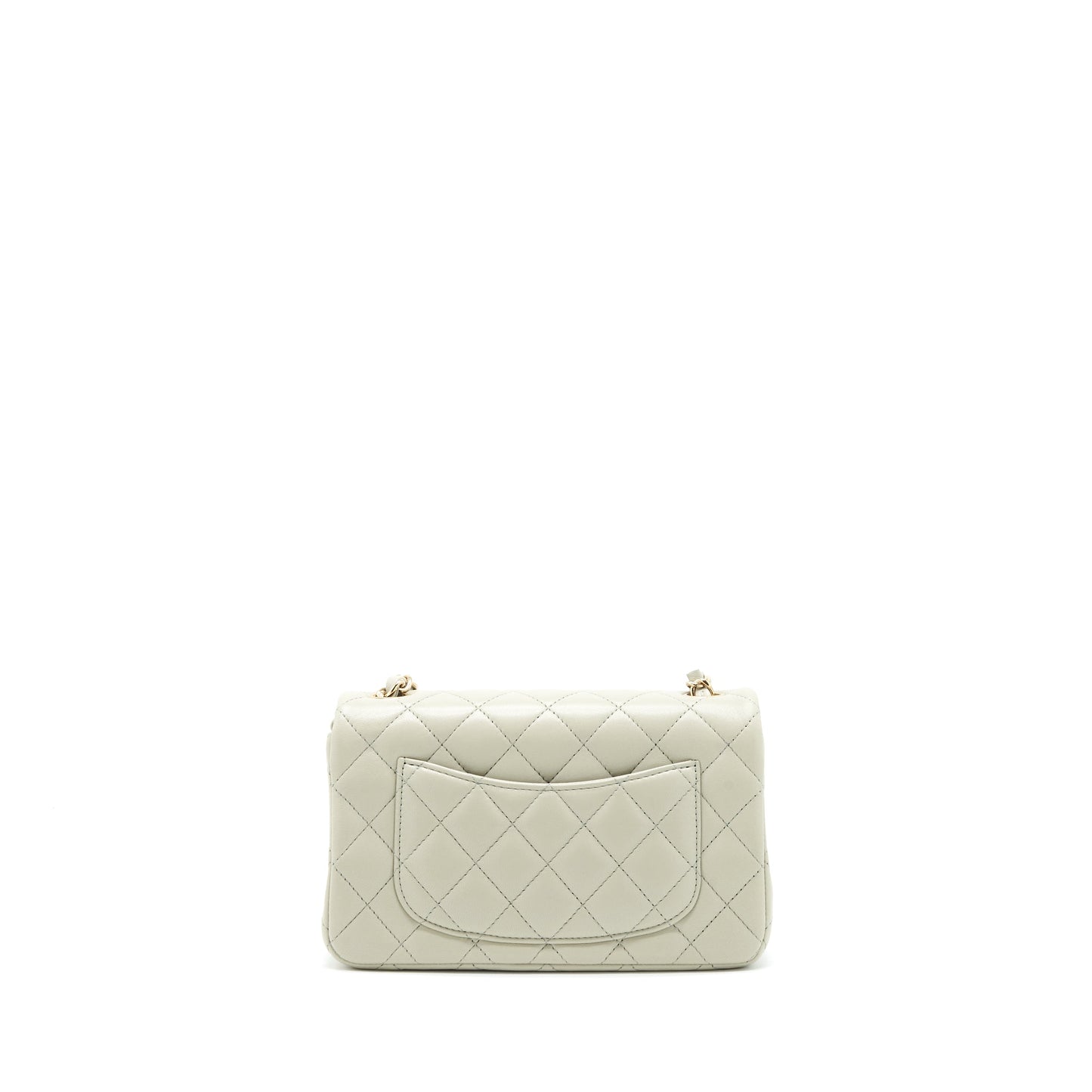 Chanel mini rectangular flap Bag Lambskin Light Grey LGHW (microchip)