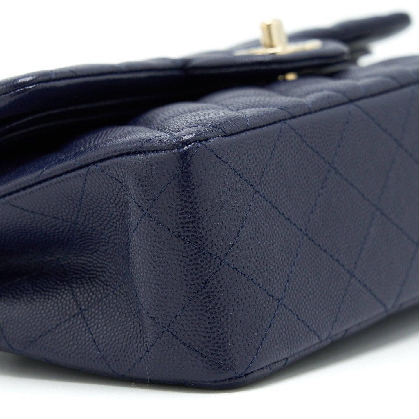 Chanel Small Classic Flap Bag Caviar Dark Blue LGHW