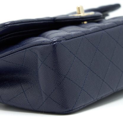Chanel Small Classic Flap Bag Caviar Dark Blue LGHW