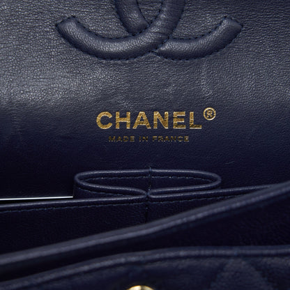 Chanel Small Classic Flap Bag Caviar Dark Blue LGHW