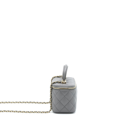 Chanel 22A Top Handle Long Vanity With Chain Grey GHW