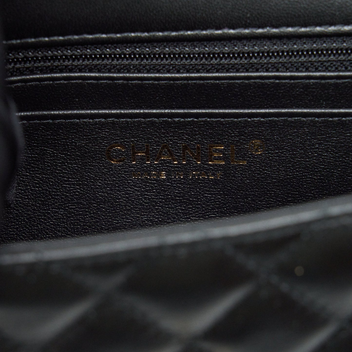 Chanel Mini Square Flap Bag Lambskin Black LGHW(Microchip)