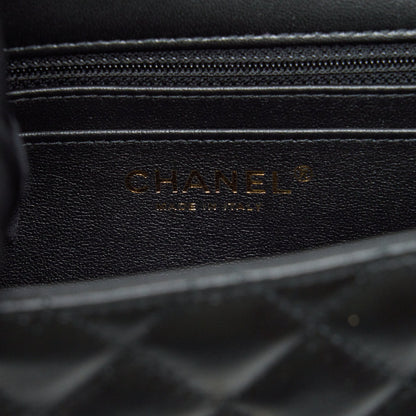 Chanel Mini Square Flap Bag Lambskin Black LGHW(Microchip)