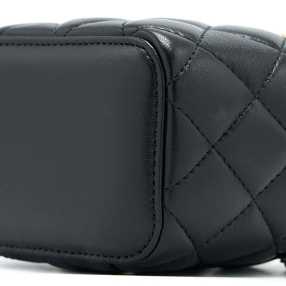 Chanel Pearl Crush Mini Vanity Case Lambskin Black LGHW