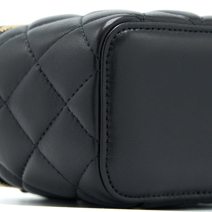 Chanel Pearl Crush Mini Vanity Case Lambskin Black LGHW