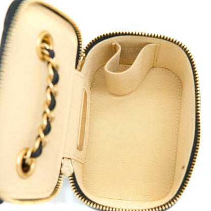 Chanel Pearl Crush Mini Vanity Case Lambskin Black LGHW