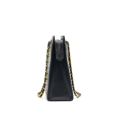 Chanel Vintage 24k Gold Caviar shopping Bag with Chain