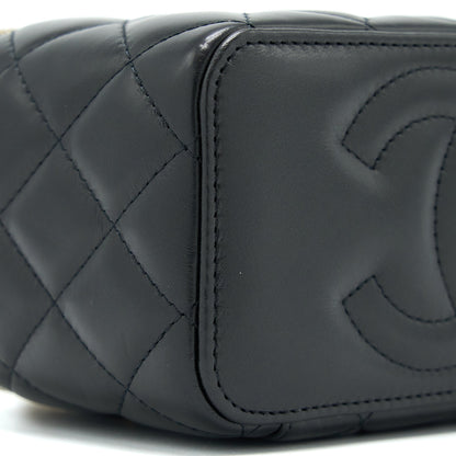Chanel 22K Gold Pillar Adjustable Chain Long Vanity Lambskin Black GHW (Microchip)