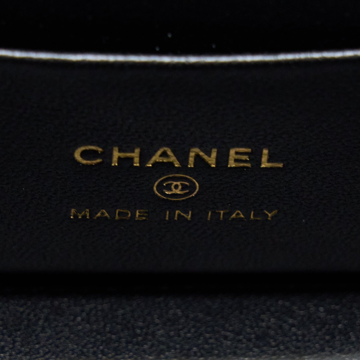 Chanel 22K Gold Pillar Adjustable Chain Long Vanity Lambskin Black GHW (Microchip)