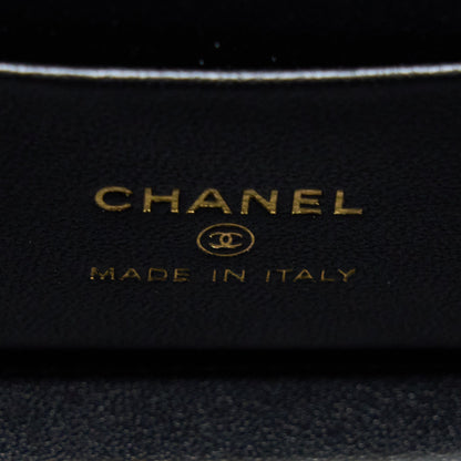 Chanel 22K Gold Pillar Adjustable Chain Long Vanity Lambskin Black GHW (Microchip)