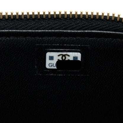 Chanel 22K Gold Pillar Adjustable Chain Long Vanity Lambskin Black GHW (Microchip)
