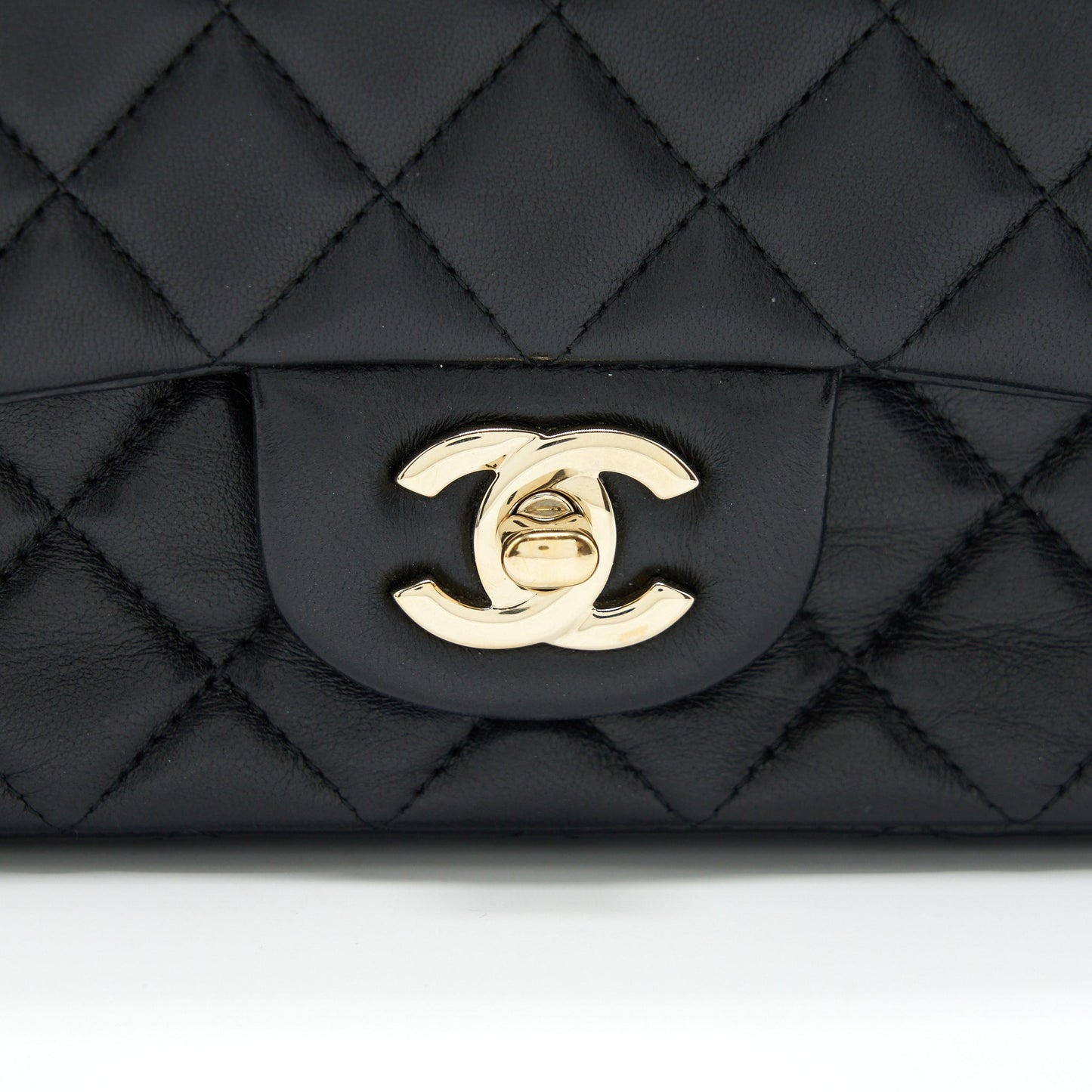 Chanel Mini Rectangular Flap Bag Lambskin Black GHW