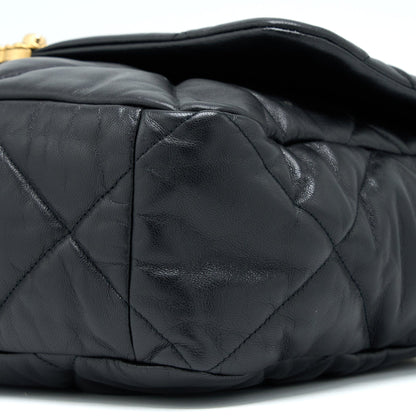 Chanel MAXI 19 Bag Goatskin Black Multicolour Hardware