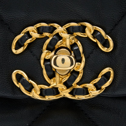 Chanel MAXI 19 Bag Goatskin Black Multicolour Hardware