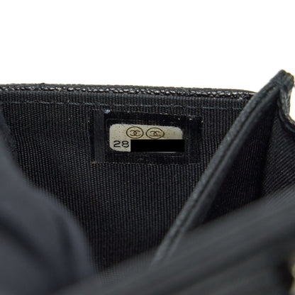 Chanel Boy Card Holder Caviar Black SHW