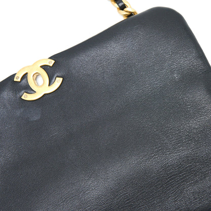 Chanel MAXI 19 Bag Goatskin Black Multicolour Hardware